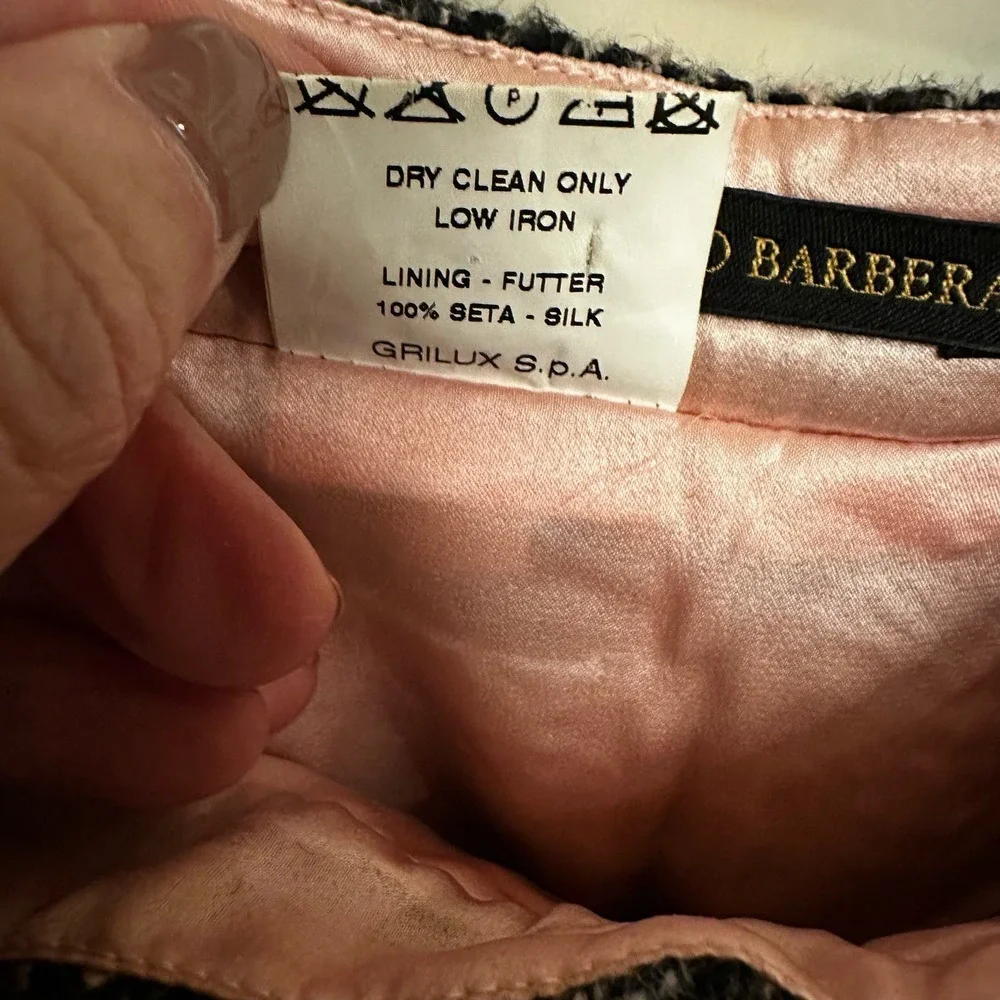 Luciano Barbera Women’s Tweed Brown‎ Pink Preppy Alpaca Wool Skirt